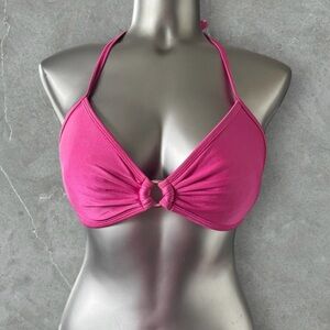 ✅Aqua Fuchsia Halter Bikini Top with Center Ring